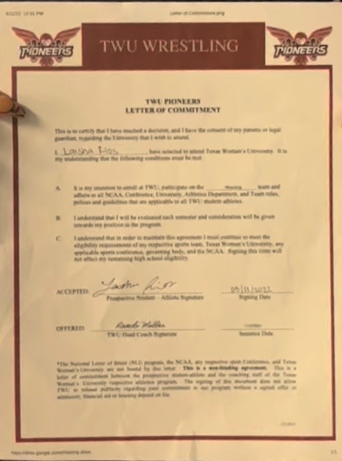 TWU LETTER OF COMMITMENT - LAISHA RIOS