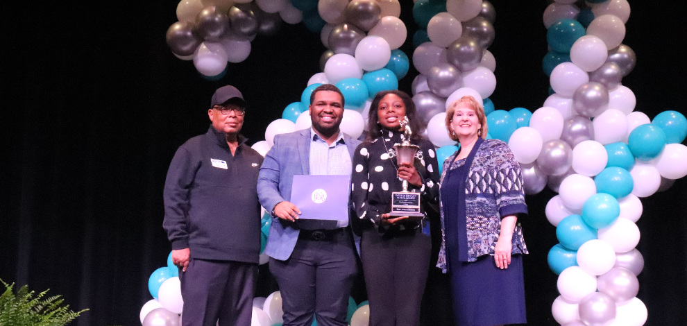 2024 recipient of the Dennis Bryant scholarship for Perseverance to Senior Eriana Kukabuka.